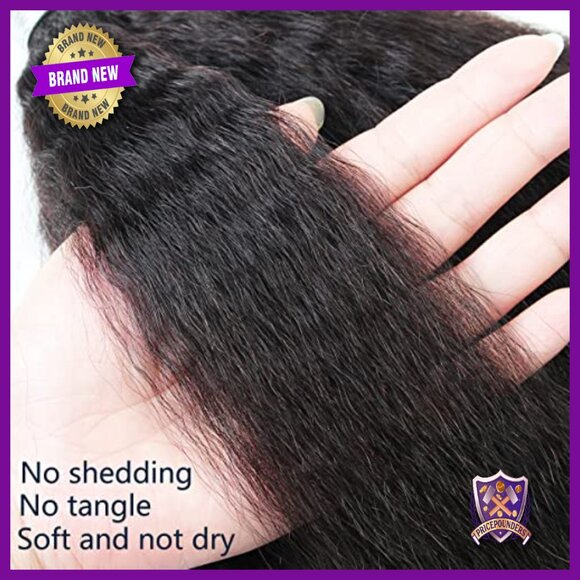 Brazilian Virgin Human Hair Extensions 3 Bundles Kinky Straight 16 18 20 Inch main image 5